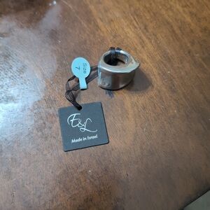 New E&L Designs Sterling Silver Asymmetrical Electroform Ring Israel Size 7NWT